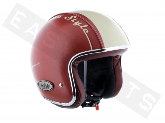 Helm Jet BARUFFALDI Zeon Viawespa Beige/ Imperiale Rot (Innen Rot) S-M
